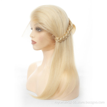 Blond 613 Cambodian Human Hair Braided Perruque Silk Top Base Full Lace Wig for Black Women